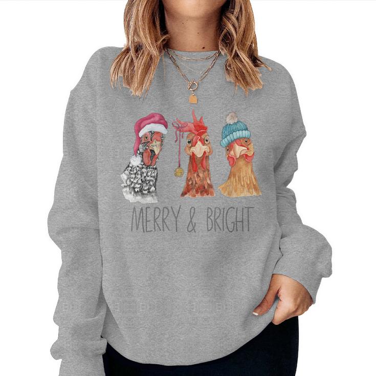 Cute Chickens Christmas Christmas Farm Animal Holiday Women Sweatshirt