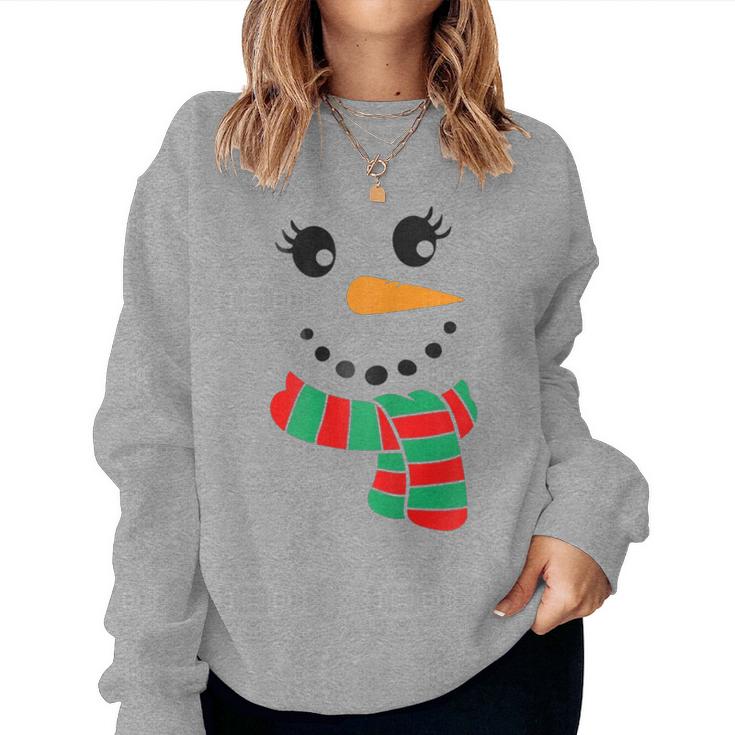 Eyelashes Christmas Outfit Snowman Face Costume Girls Womens Women Sweatshirt
