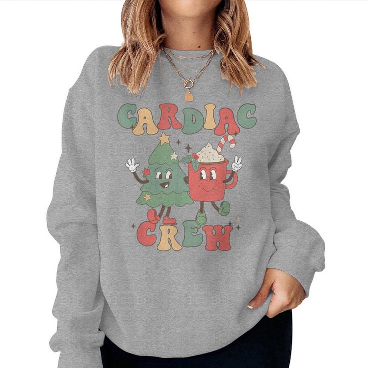 Groovy Cardiac Christmas Crew Christmas Cardiology Echo Tech Women Sweatshirt