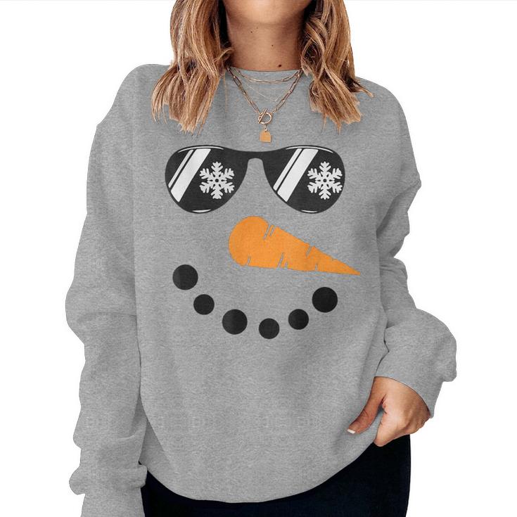 Snowman Face Family Christmas Matching Costume Kid Women Sweatshirt