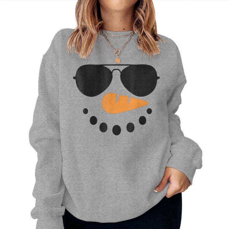 Snowman Face Family Christmas Matching Costume Kid Women Sweatshirt