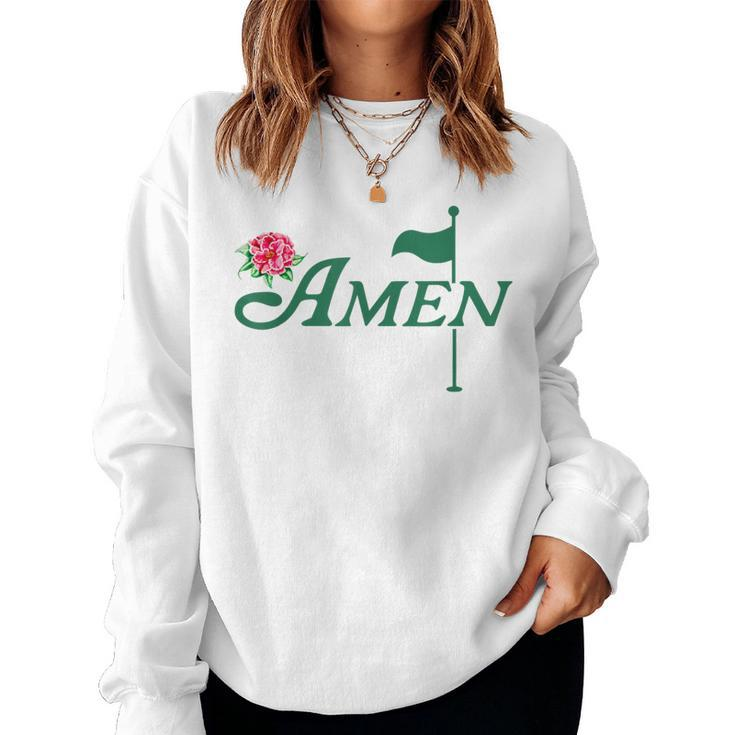 Amen Master Golf Azalea Tournament Pink Golfing Girl Flower Women Sweatshirt