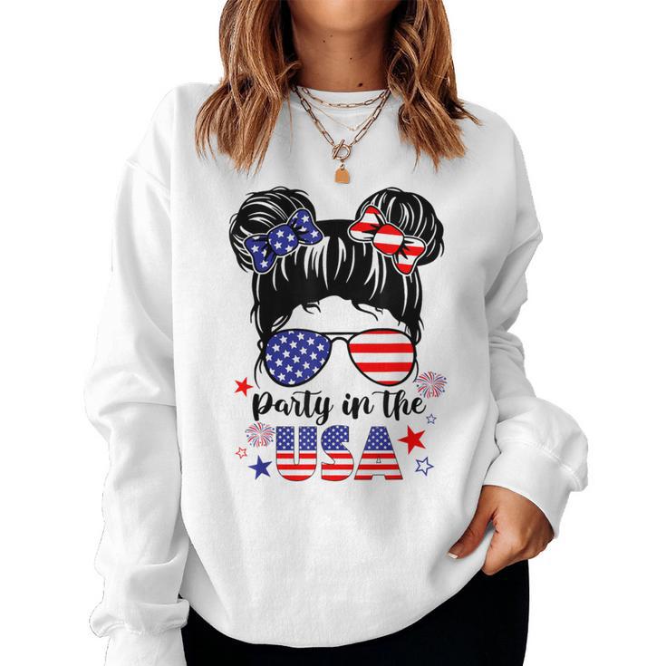 American Flag Party In Usa 4Th July Patriotic Kid Girl Women Sweatshirt