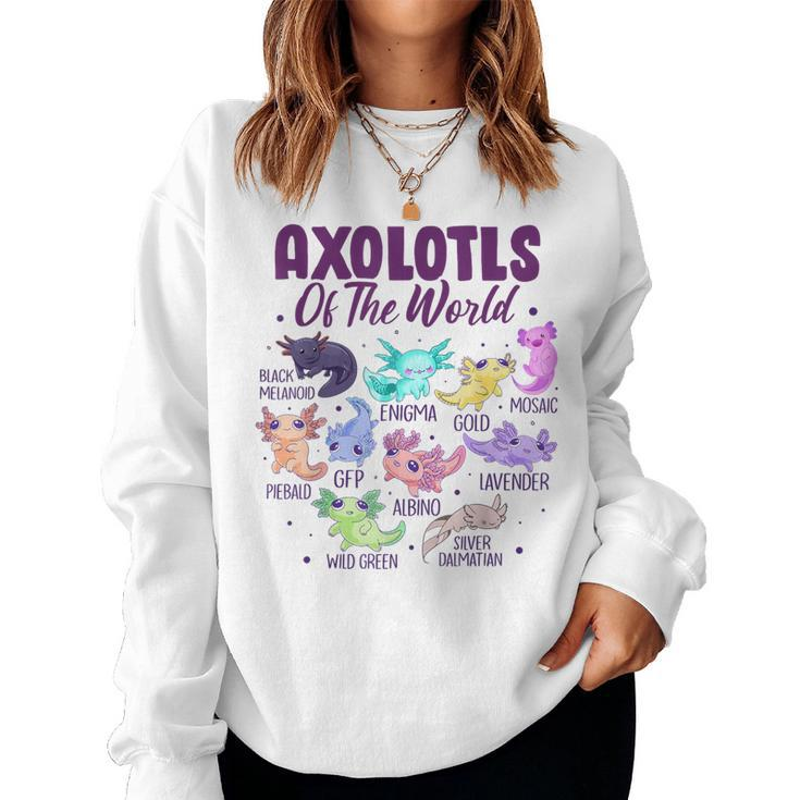 Axolotl Cute Axolotls Of The World Kawaii Girl Boy Kid Women Sweatshirt