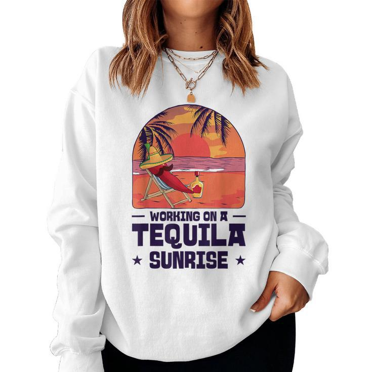 Bartender Mixing Tequila Sunrise Mexican Mexico Women Sweatshirt