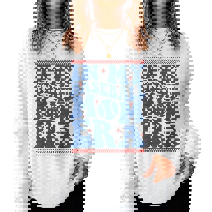 In My Baseball Mom Era Groovy Baseball Mom Team Mother's Day Women Sweatshirt