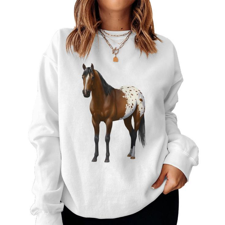 Beautiful Brown Bay Appaloosa Horse Lover Women Sweatshirt