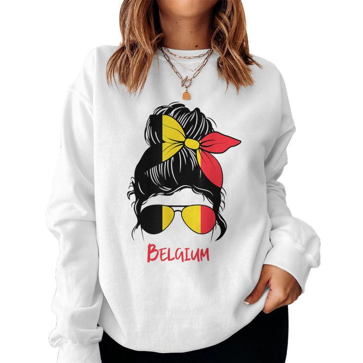 Belgium Girl Belgian Girl Belgium Woman Flag Women Sweatshirt