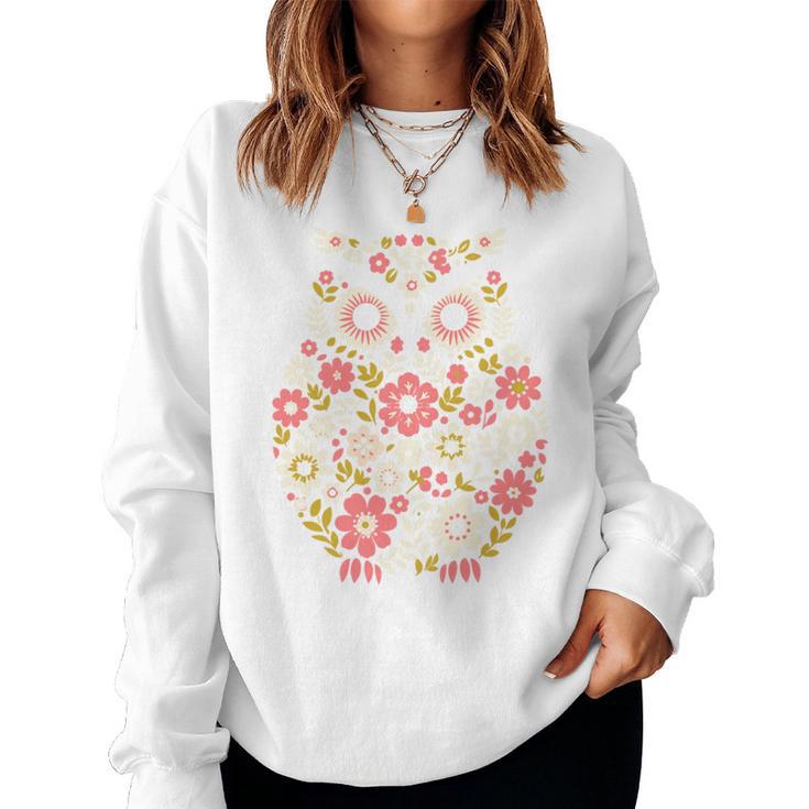 Blumenblumen Eule Mutter Oma Damen Muttertag Sweatshirt Frauen