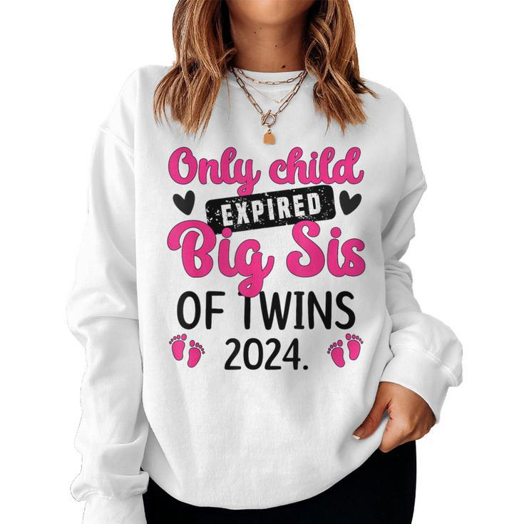Only Child Promoted To Big Sister Of Twins 2024 Women Sweatshirt