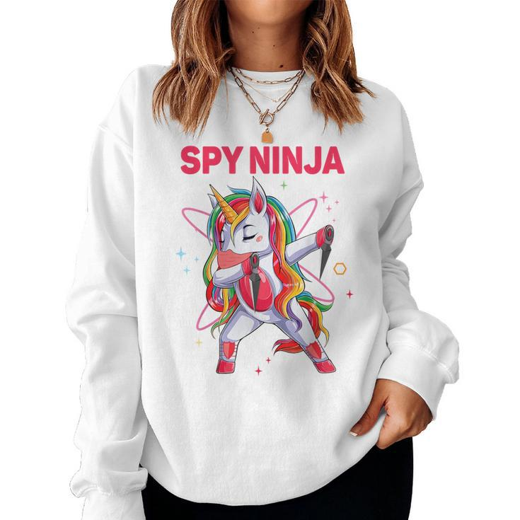 Cool Gaming Spy Unicorn Ninja Gamer Boy Girl Kid Gaming Pink Women Sweatshirt