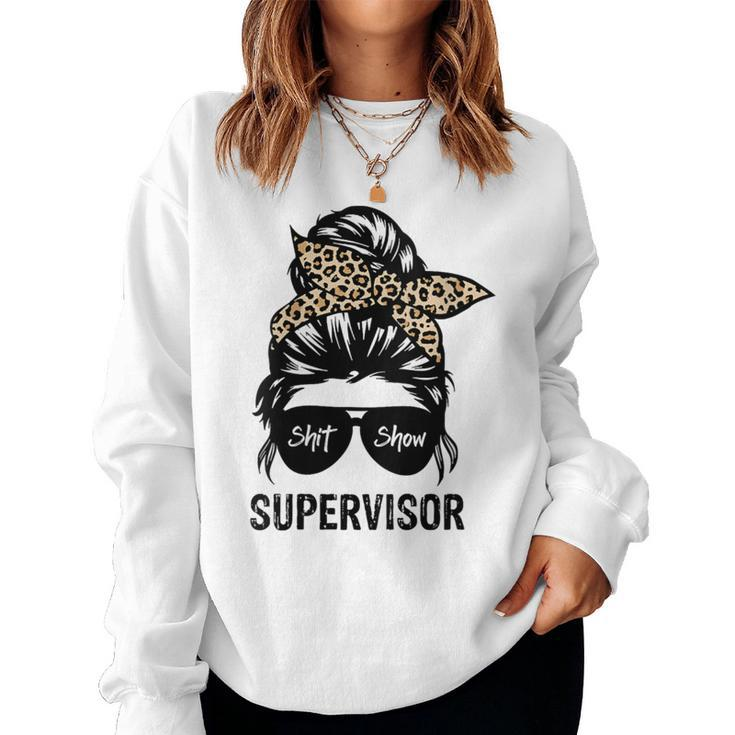 Cool SHIT Show Supervisor Hilarious Vintage For Adults Women Sweatshirt