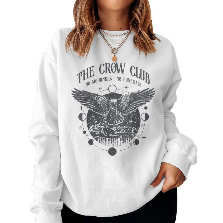 Crow Club No Mourner No Funeral Retro Celestial Bookworm Women Sweatshirt