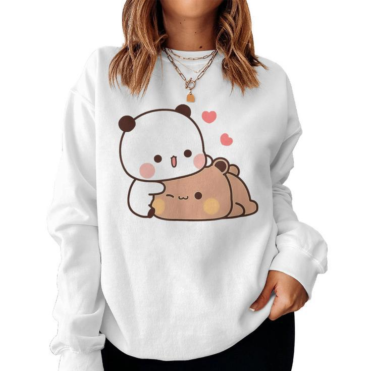 Cute Bubu Dudu Panda Bears Couple Love Bubu And Dudu Women Sweatshirt