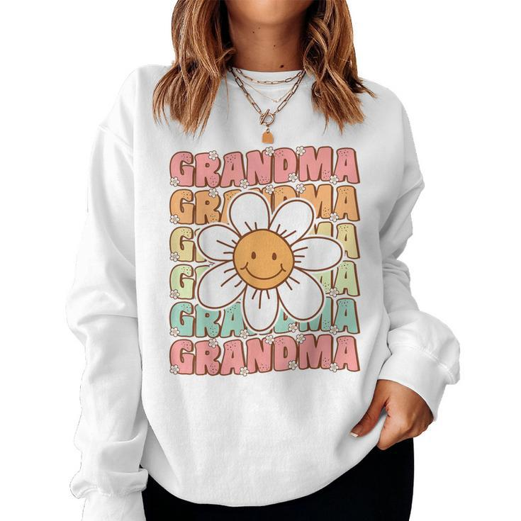 Cute Groovy Grandma 70S Family Birthday Party Daisy Flower Women Sweatshirt