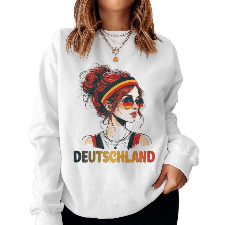 Deutschland Damen Frau Deutsch Deutsches Mädchen Damen Girl Sweatshirt Frauen