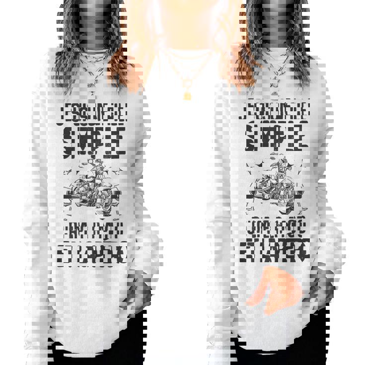 Fille Simple J' Aime La Moto Apéro Motorcycle Motard Women Sweatshirt
