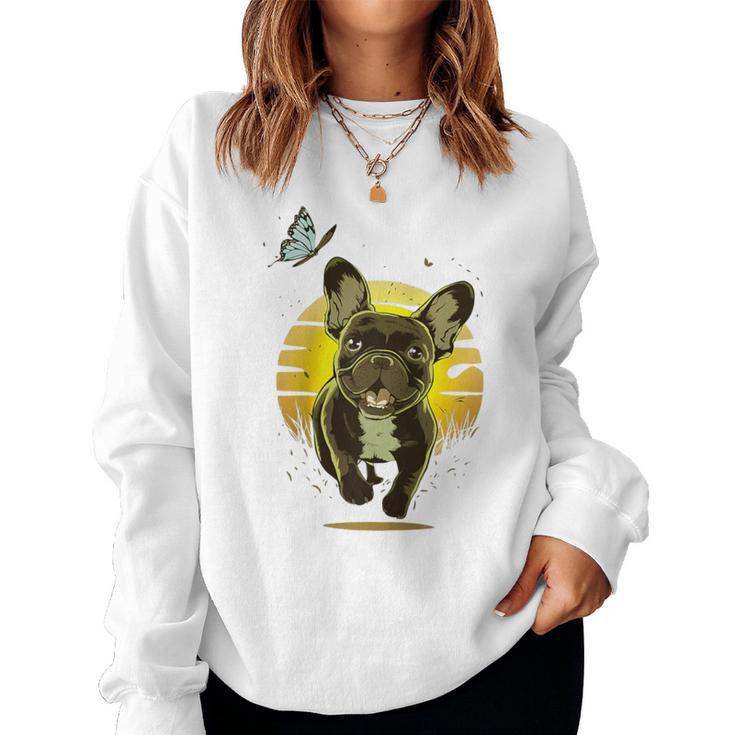 Frenchie Puppy Französische Bulldogge Hundeliebhaber Frenchie Mama Papa Raglan Sweatshirt Frauen