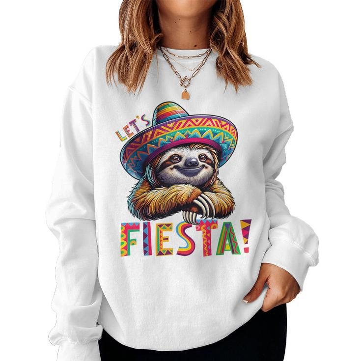 Let's Fiesta Sloth Cinco De Mayo Fiesta Mexican Women Sweatshirt