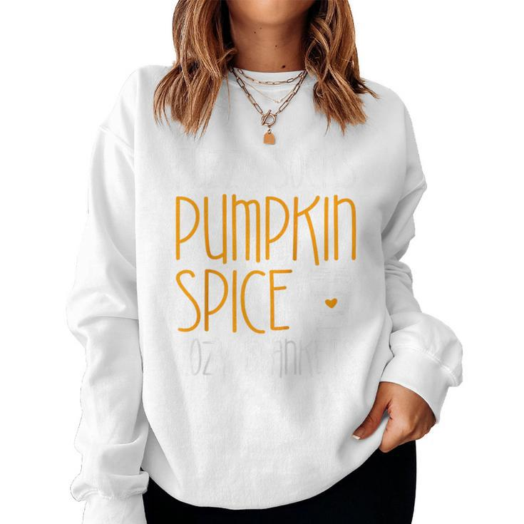 Fuzzy Socks Pumpkin Spice Cozy Blankets Fall Season Women Sweatshirt