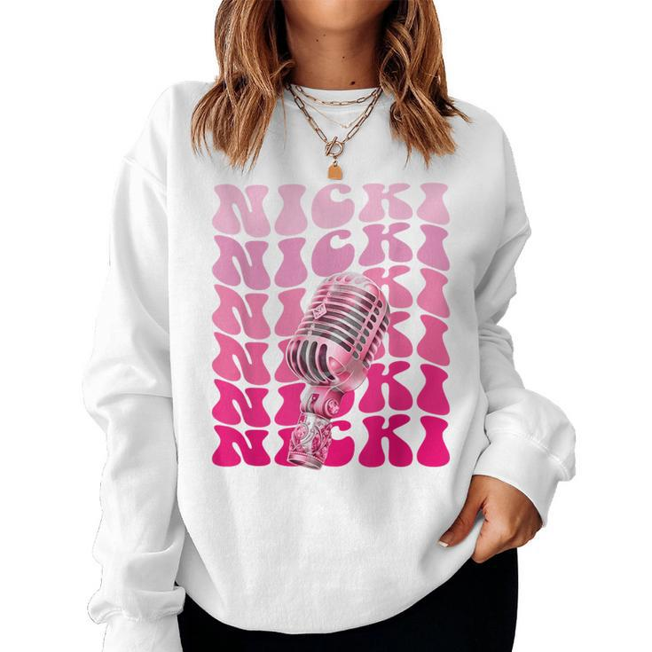 Girl Retro Personalized Name Nicki I Love Nicki Vintage 80S Women Sweatshirt