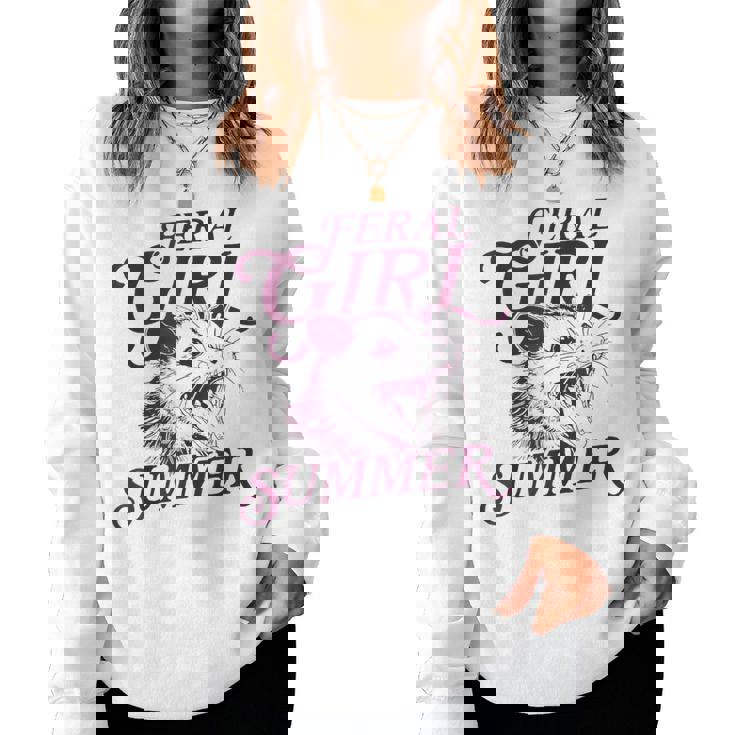 Girls Summer Vibes Feral Girl Summer Vacation Women Sweatshirt