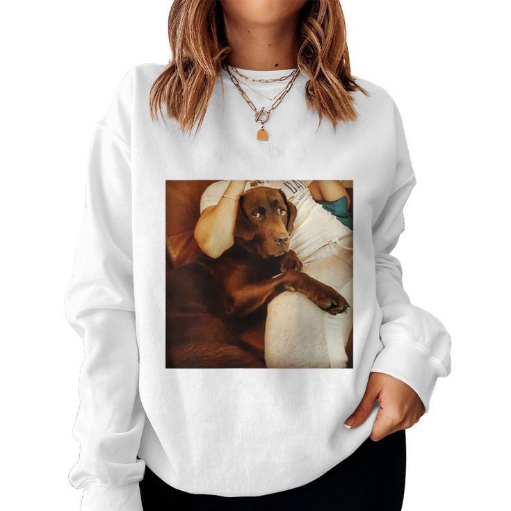 Good Boy Labrador Golden Retriever Dog Saying Lab Women Sweatshirt