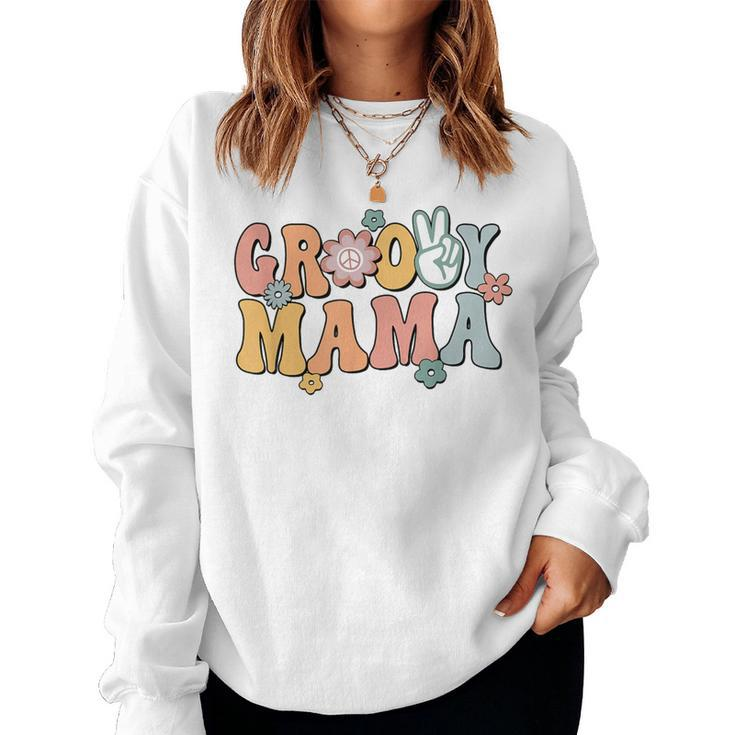 Groovy Mama Retro Mom Matching Family 1St Birthday Party Women Sweatshirt