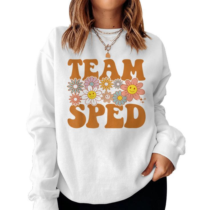 Groovy Squad Team Sped Retro Special Education Ed Teacher Women Sweatshirt