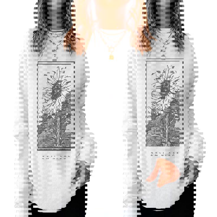 Grow In Grace Christian Sunflower Women Sweatshirt