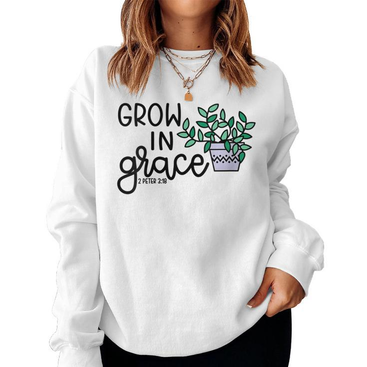 Grow In Grace Succulent Plant Faith Christian Cute Women Sweatshirt