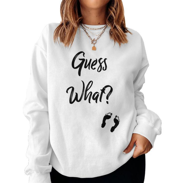 Guess What New Baby Mom Dad Couple Announcement T Women Sweatshirt