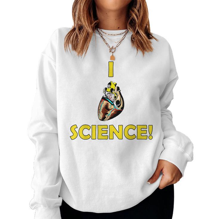 I Heart Science Love Teacher Nerd Meme Human Women Sweatshirt