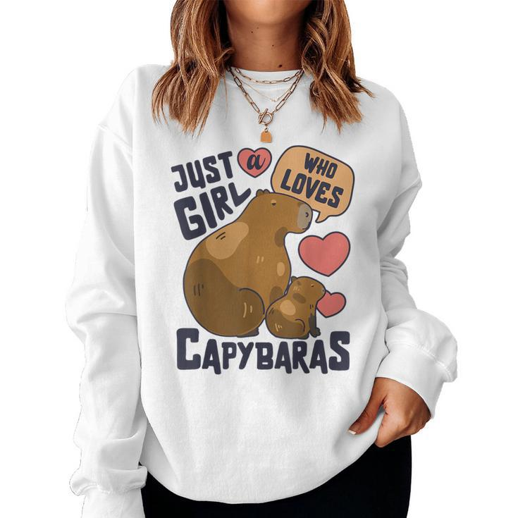 Just A Girl Who Loves Capybaras Capybara Lover Rodent Animal Women Sweatshirt