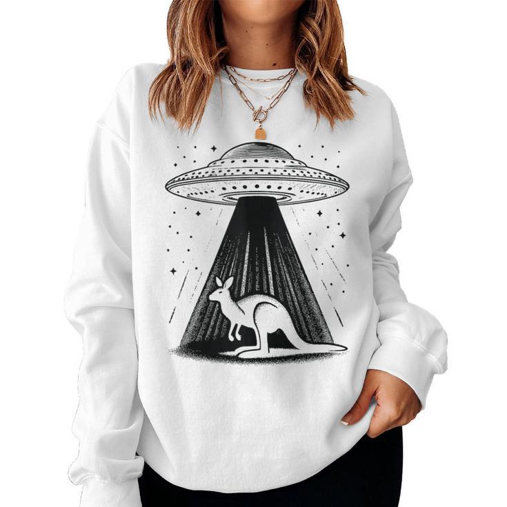 Kangaroo Dad Mom Lover Alien Ufo Women Sweatshirt