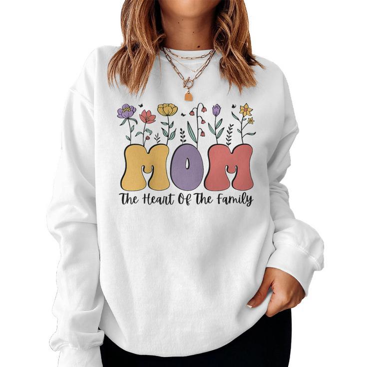 Mama Das Herz Der Familieintage-S Für Mütter Raglan Sweatshirt Frauen