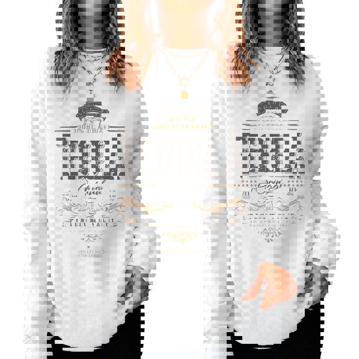 Mexican Tequila Cinco De Mayo Vintage Distressed Labell Women Sweatshirt