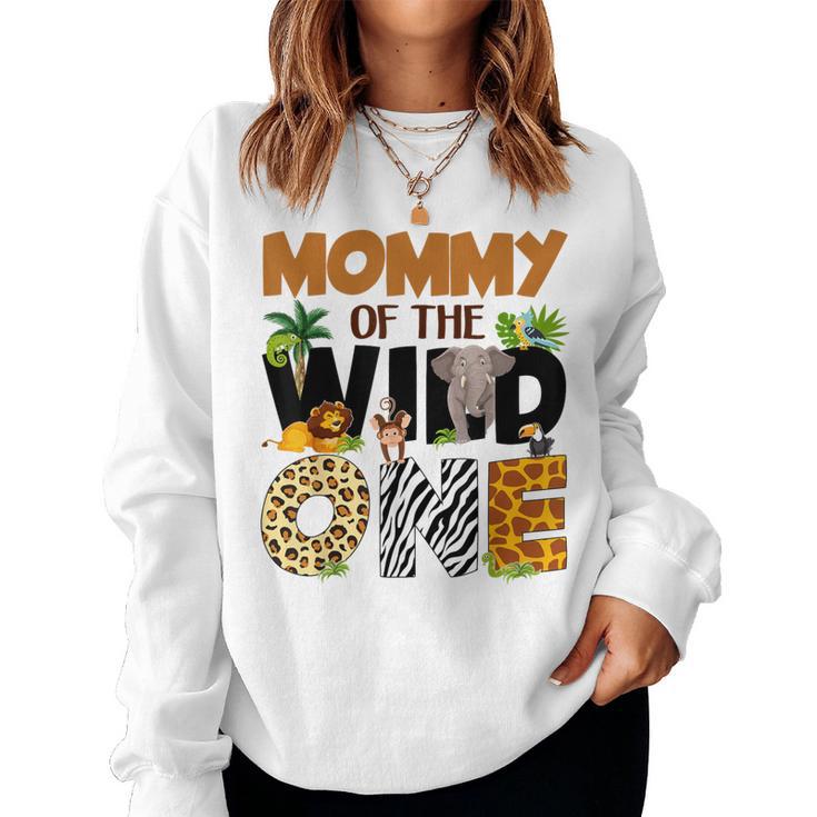 Mommy Of The Birthday Wild One Safari Mom And Dad Boy Family Women Sweatshirt