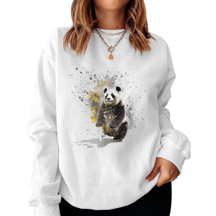 Panda Kunstwerk Tiermotiv Panda Sweatshirt Frauen