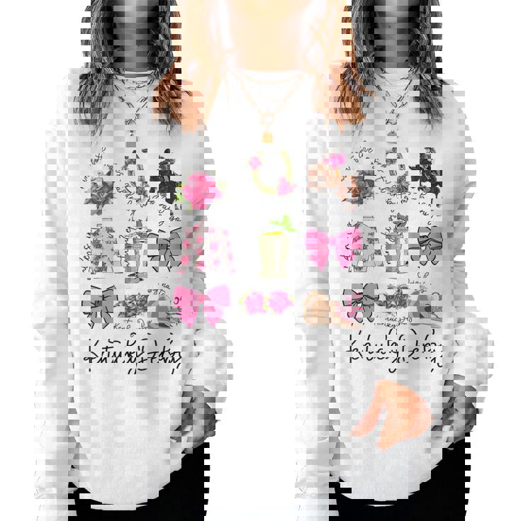 Pink Coquette Bow Derby Day Horse Racing 2024 Derby Women Sweatshirt