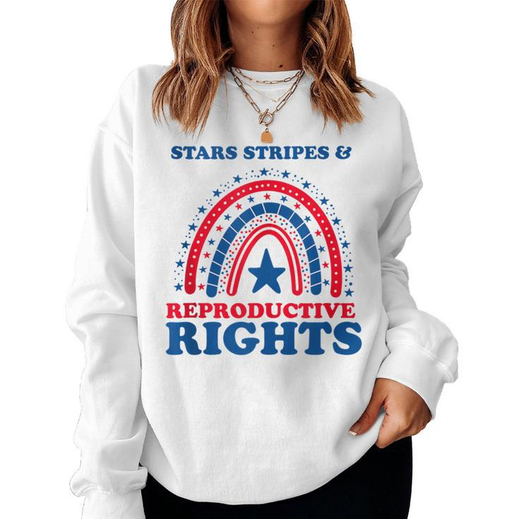 Pro Choice Boho Rainbow Stars Stripes Reproductive Rights Women Sweatshirt