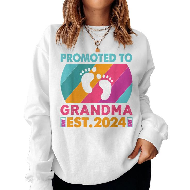 Promoted To Grandma 2024 Great Grandma 2024 Vintage Retro Women Sweatshirt