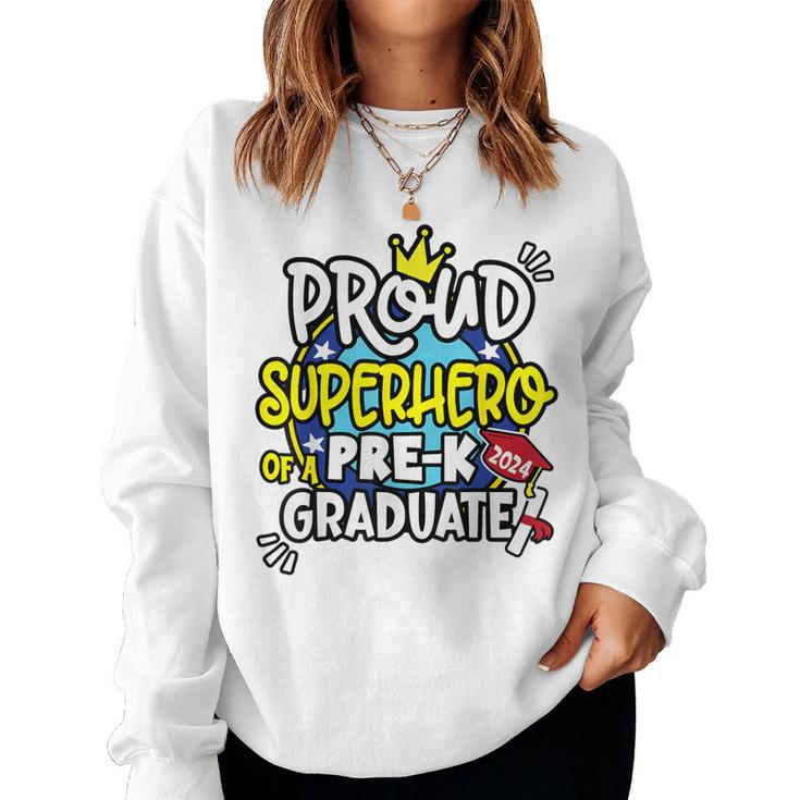 Proud Superhero Team 2024 Boys Girls Pre-K Crew Graduation Women Sweatshirt
