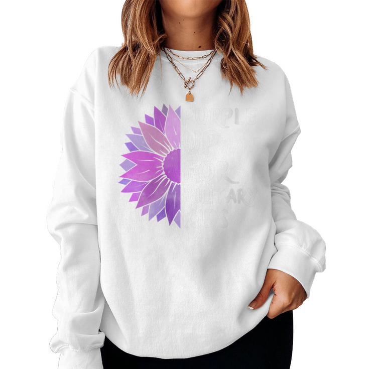 Purple Up Military Child Sunflower Military Brats Month Women Sweatshirt