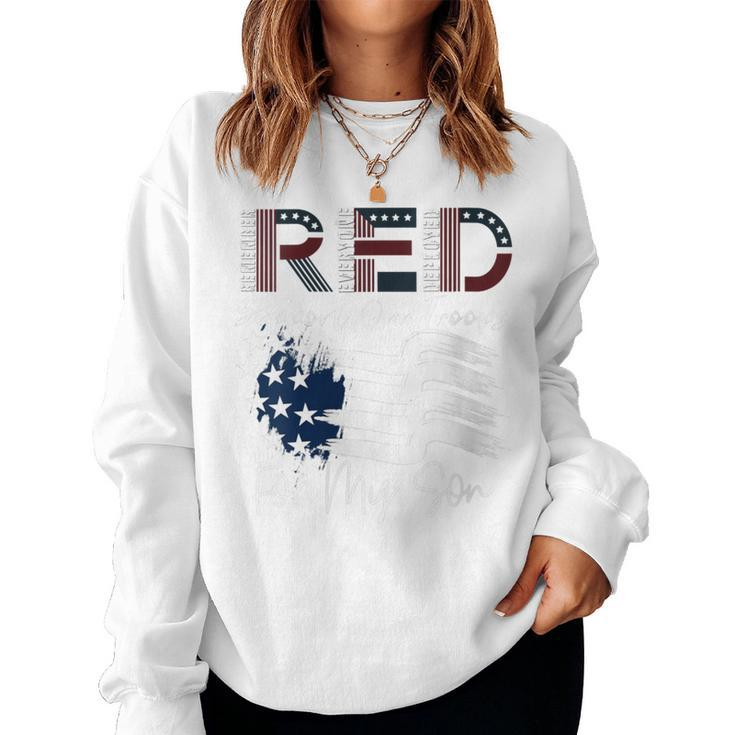 Red Friday Military I Wear Red For My Son Remember Everyone Women Sweatshirt