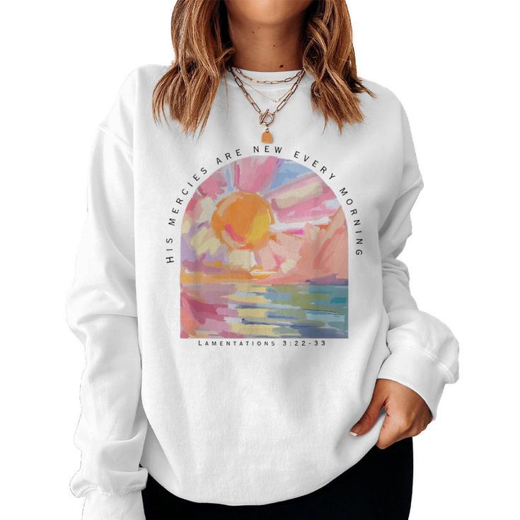 Retro His Mercies Are New Every Morning Bible Christian Women Sweatshirt