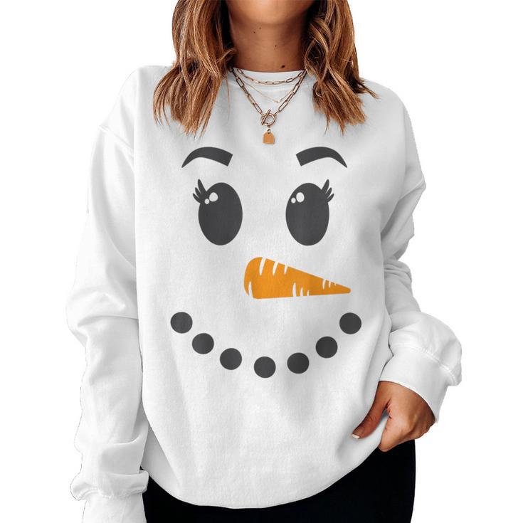 Snowoman Mrs Snowman Winter Holiday Matching Couples Family Women Sweatshirt