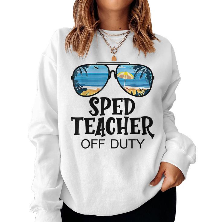 Special Education Teacher Off Duty Sunglasses Beach Summer Women Sweatshirt