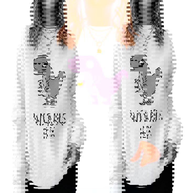 Vinosaurus Rex Dino Dinosaur Wine Wine Am Pm Fun Sweatshirt Frauen