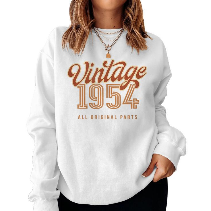 Vintage 1954 All Original Parts For & Birthday Women Sweatshirt